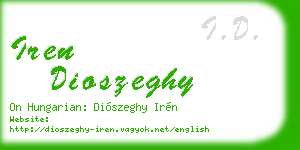 iren dioszeghy business card