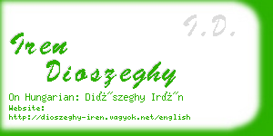 iren dioszeghy business card